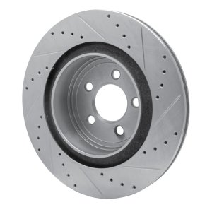 Dodge Magnum Brake Rotor (1) - Rear Left - R1 Concepts - Drilled & Slotted - Silver - `06-`23
